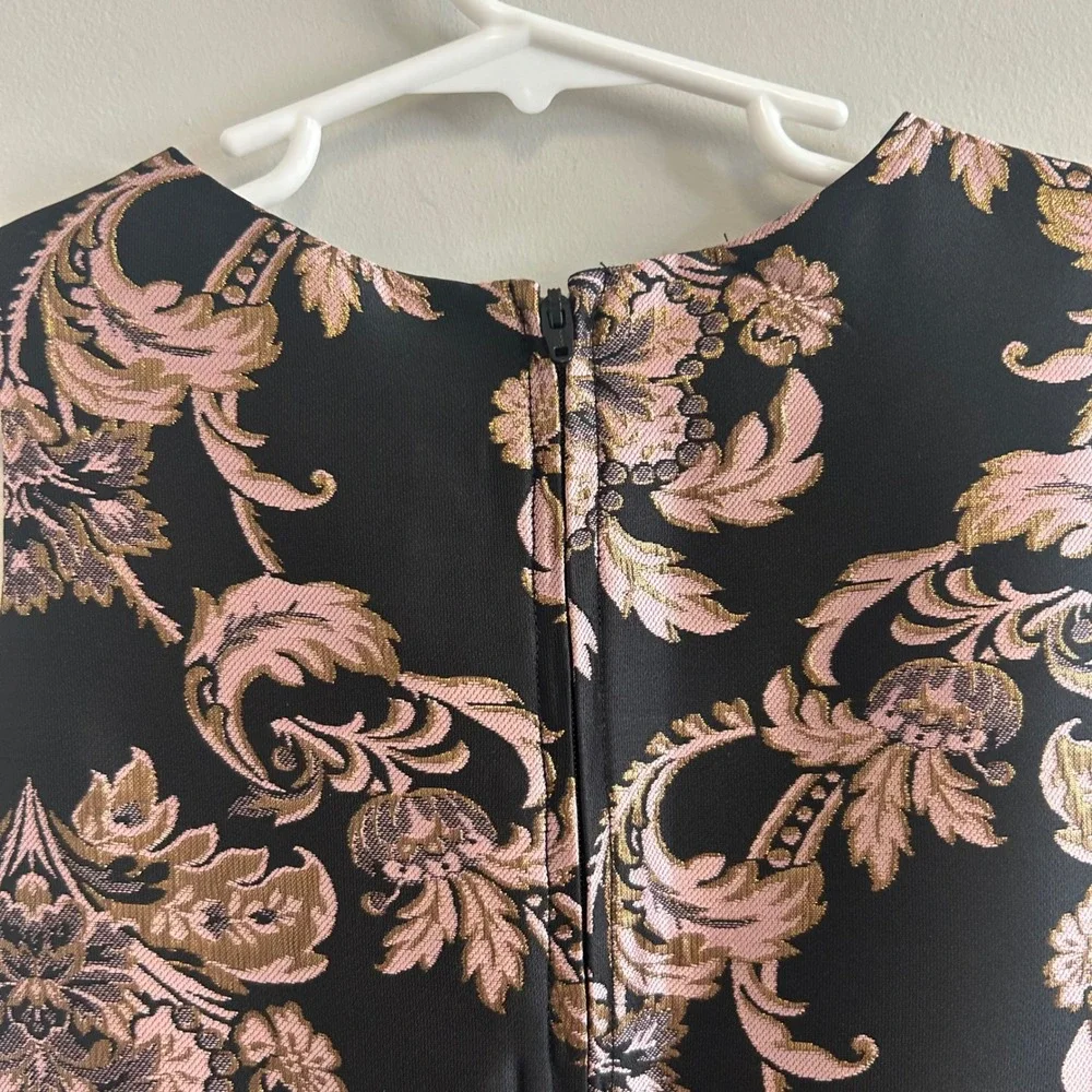 Childrens Place Black Gold Floral‎ Brocade Dress Party Holiday Occasion Size 5